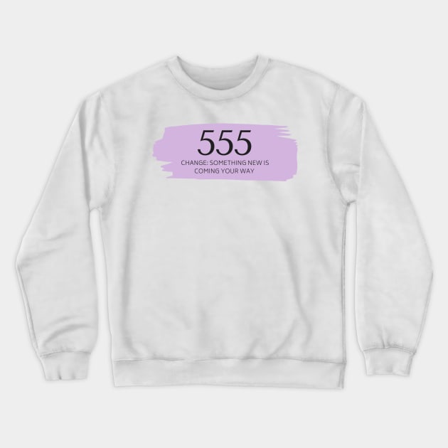 555 Angel Number purple Crewneck Sweatshirt by anrockhi